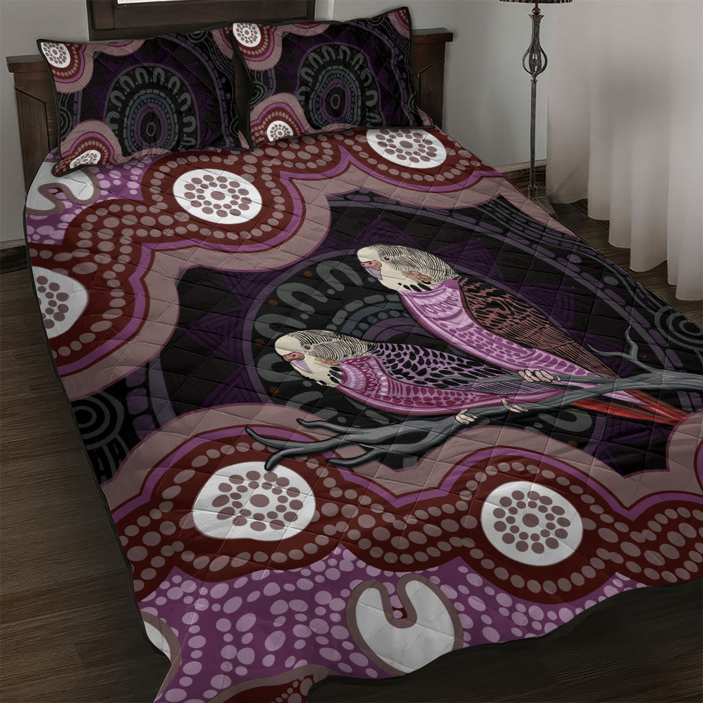 Purple Budgerigar Australia Indigenous Art Quilt Bed Set