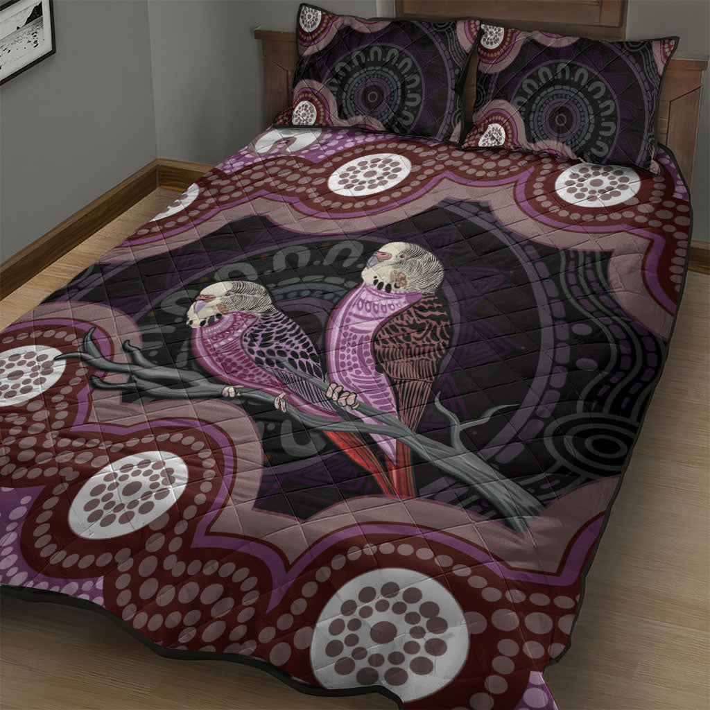 Purple Budgerigar Australia Indigenous Art Quilt Bed Set