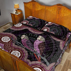 Purple Budgerigar Australia Indigenous Art Quilt Bed Set