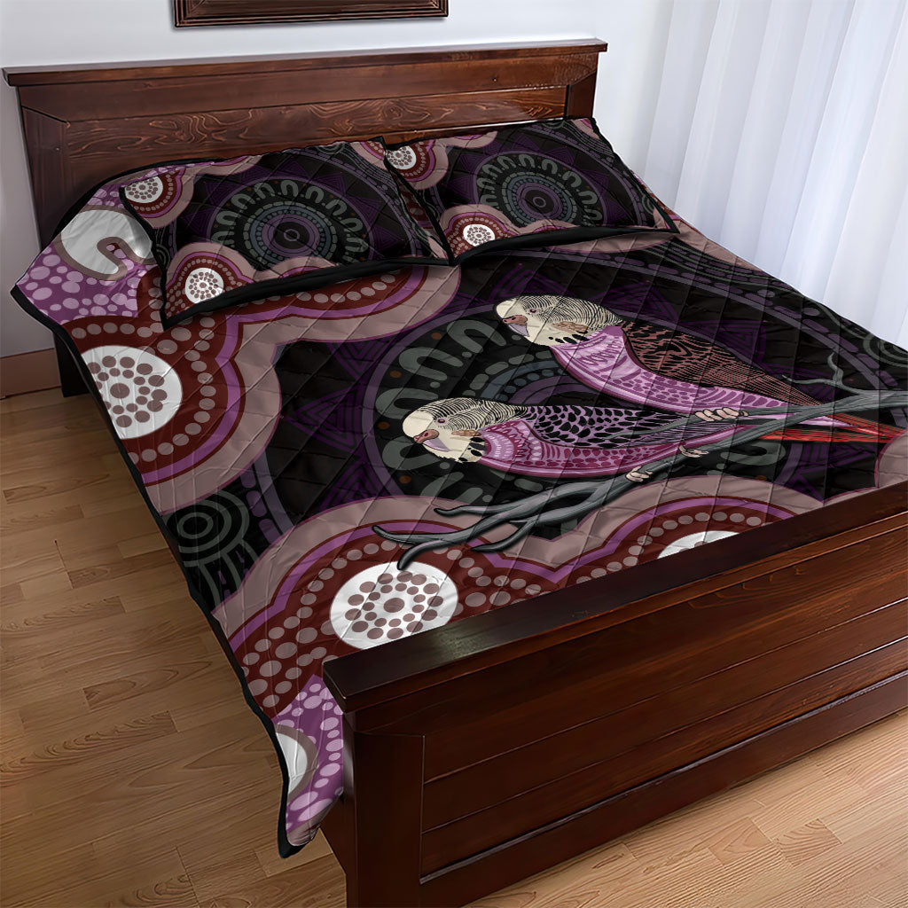 Purple Budgerigar Australia Indigenous Art Quilt Bed Set