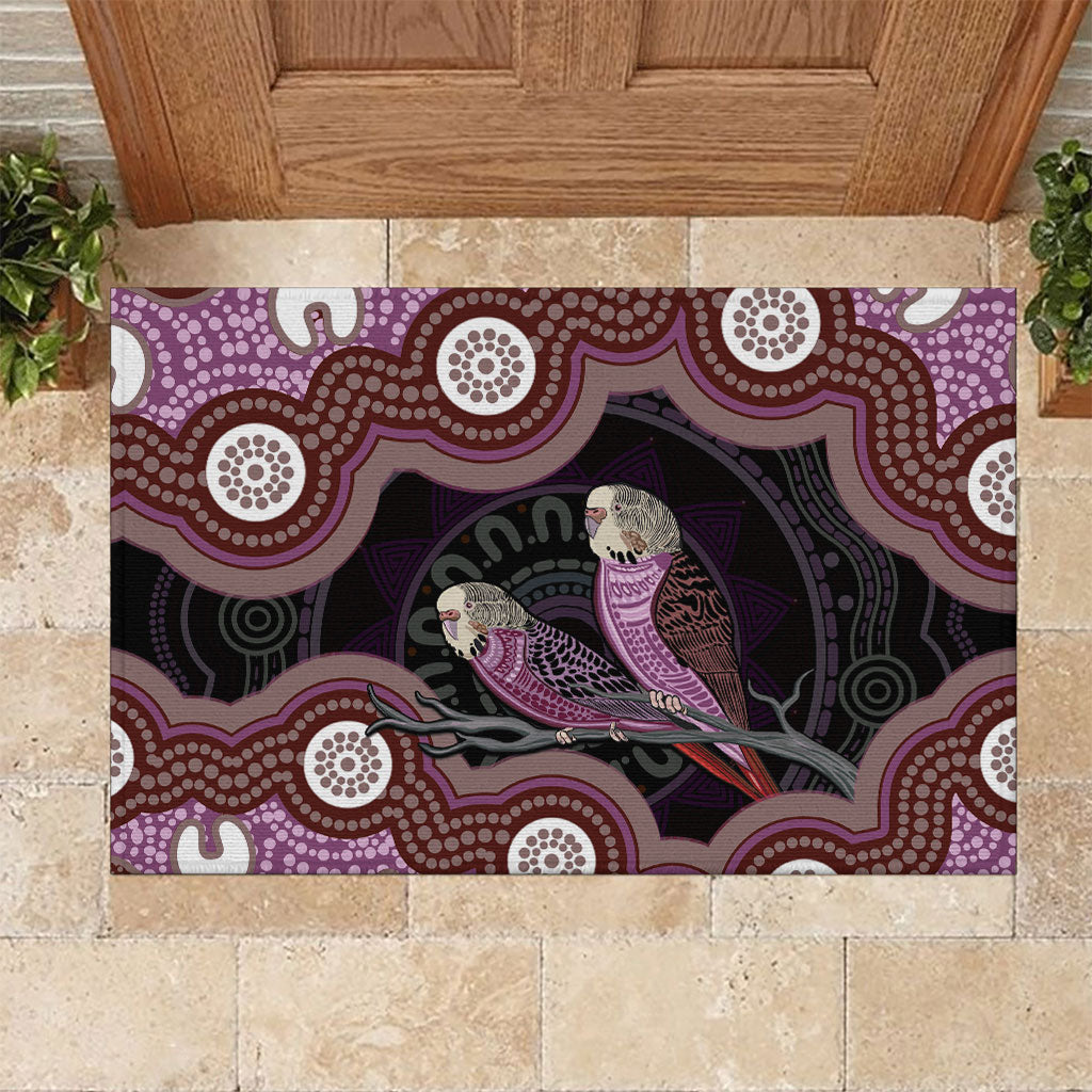 Purple Budgerigar Australia Indigenous Art Rubber Doormat