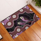 Purple Budgerigar Australia Indigenous Art Rubber Doormat
