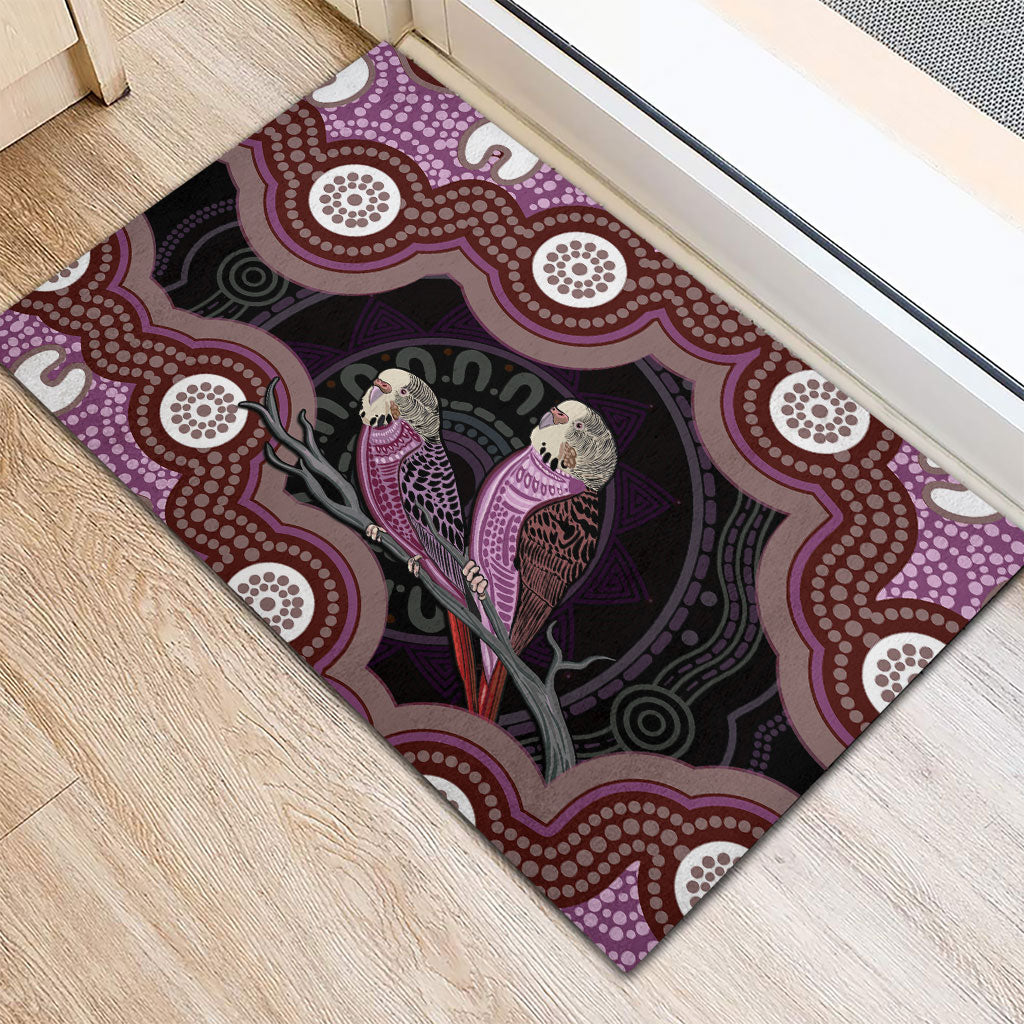 Purple Budgerigar Australia Indigenous Art Rubber Doormat