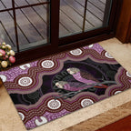 Purple Budgerigar Australia Indigenous Art Rubber Doormat