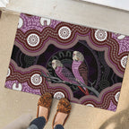 Purple Budgerigar Australia Indigenous Art Rubber Doormat