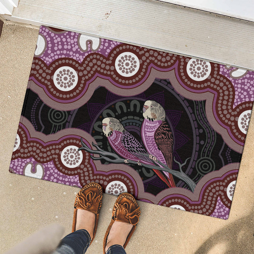 Purple Budgerigar Australia Indigenous Art Rubber Doormat