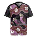 Purple Budgerigar Australia Indigenous Art Rugby Jersey