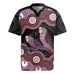 Purple Budgerigar Australia Indigenous Art Rugby Jersey