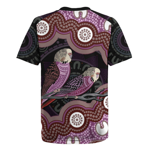 Purple Budgerigar Australia Indigenous Art Rugby Jersey
