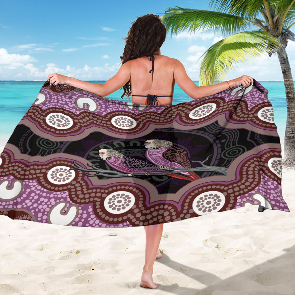 Purple Budgerigar Australia Indigenous Art Sarong