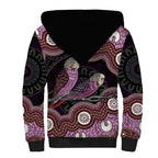 Purple Budgerigar Australia Indigenous Art Sherpa Hoodie