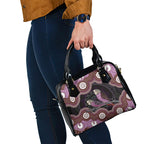 Purple Budgerigar Australia Indigenous Art Shoulder Handbag