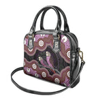 Purple Budgerigar Australia Indigenous Art Shoulder Handbag