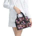 Purple Budgerigar Australia Indigenous Art Shoulder Handbag