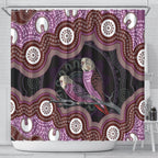 Purple Budgerigar Australia Indigenous Art Shower Curtain