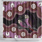 Purple Budgerigar Australia Indigenous Art Shower Curtain