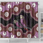 Purple Budgerigar Australia Indigenous Art Shower Curtain