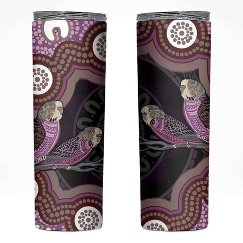 Purple Budgerigar Australia Indigenous Art Skinny Tumbler