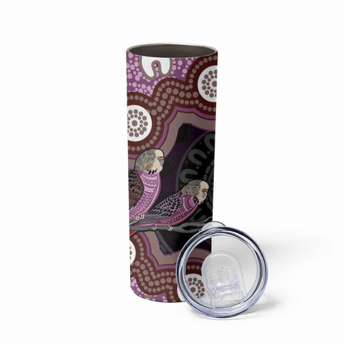 Purple Budgerigar Australia Indigenous Art Skinny Tumbler