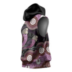 Purple Budgerigar Australia Indigenous Art Sleeveless Hoodie