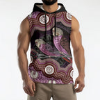 Purple Budgerigar Australia Indigenous Art Sleeveless Hoodie