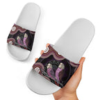 Purple Budgerigar Australia Indigenous Art Slide Sandals