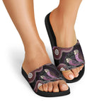 Purple Budgerigar Australia Indigenous Art Slide Sandals