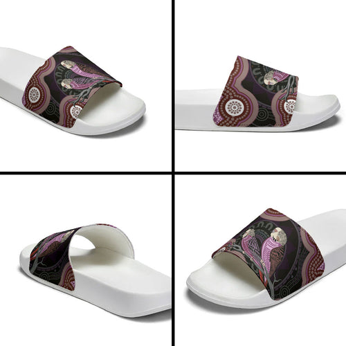 Purple Budgerigar Australia Indigenous Art Slide Sandals