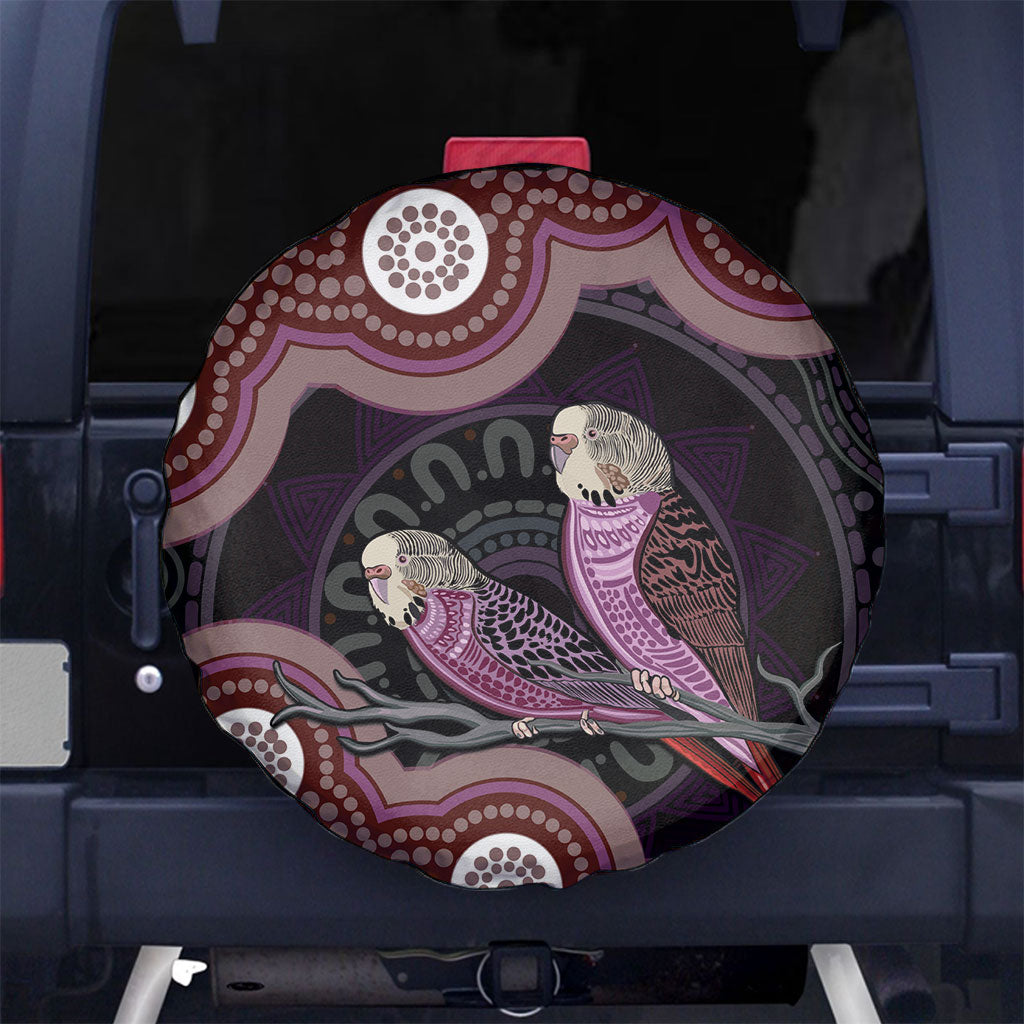 Purple Budgerigar Australia Indigenous Art Spare Tire Cover