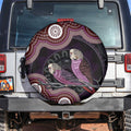 Purple Budgerigar Australia Indigenous Art Spare Tire Cover