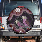 Purple Budgerigar Australia Indigenous Art Spare Tire Cover