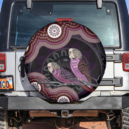 Purple Budgerigar Australia Indigenous Art Spare Tire Cover