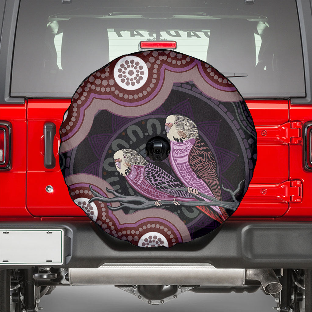 Purple Budgerigar Australia Indigenous Art Spare Tire Cover