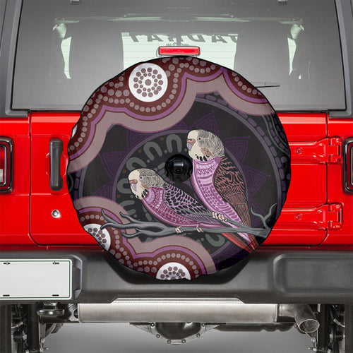 Purple Budgerigar Australia Indigenous Art Spare Tire Cover
