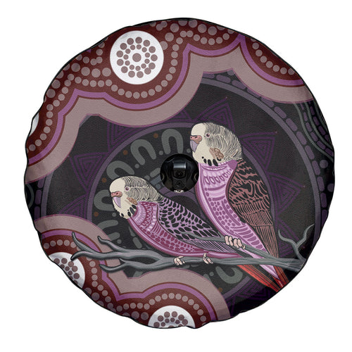 Purple Budgerigar Australia Indigenous Art Spare Tire Cover