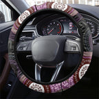 Purple Budgerigar Australia Indigenous Art Steering Wheel Cover