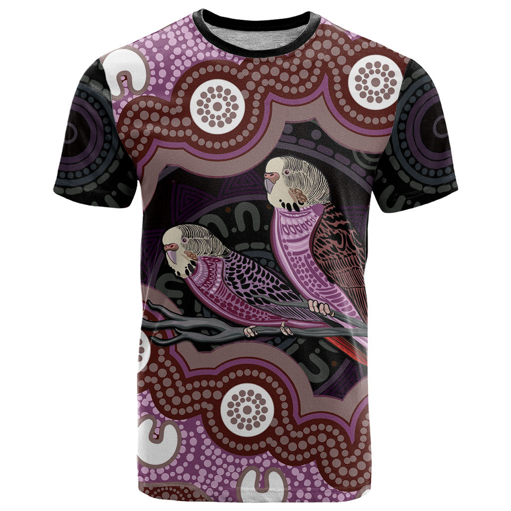 Purple Budgerigar Australia Indigenous Art T Shirt