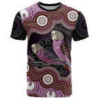 Purple Budgerigar Australia Indigenous Art T Shirt