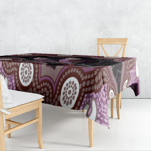 Purple Budgerigar Australia Indigenous Art Tablecloth