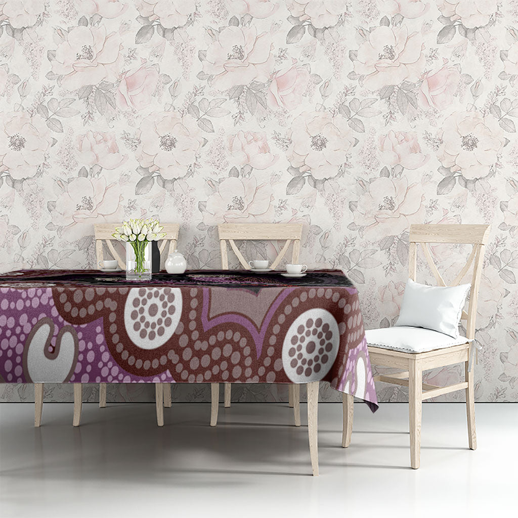 Purple Budgerigar Australia Indigenous Art Tablecloth