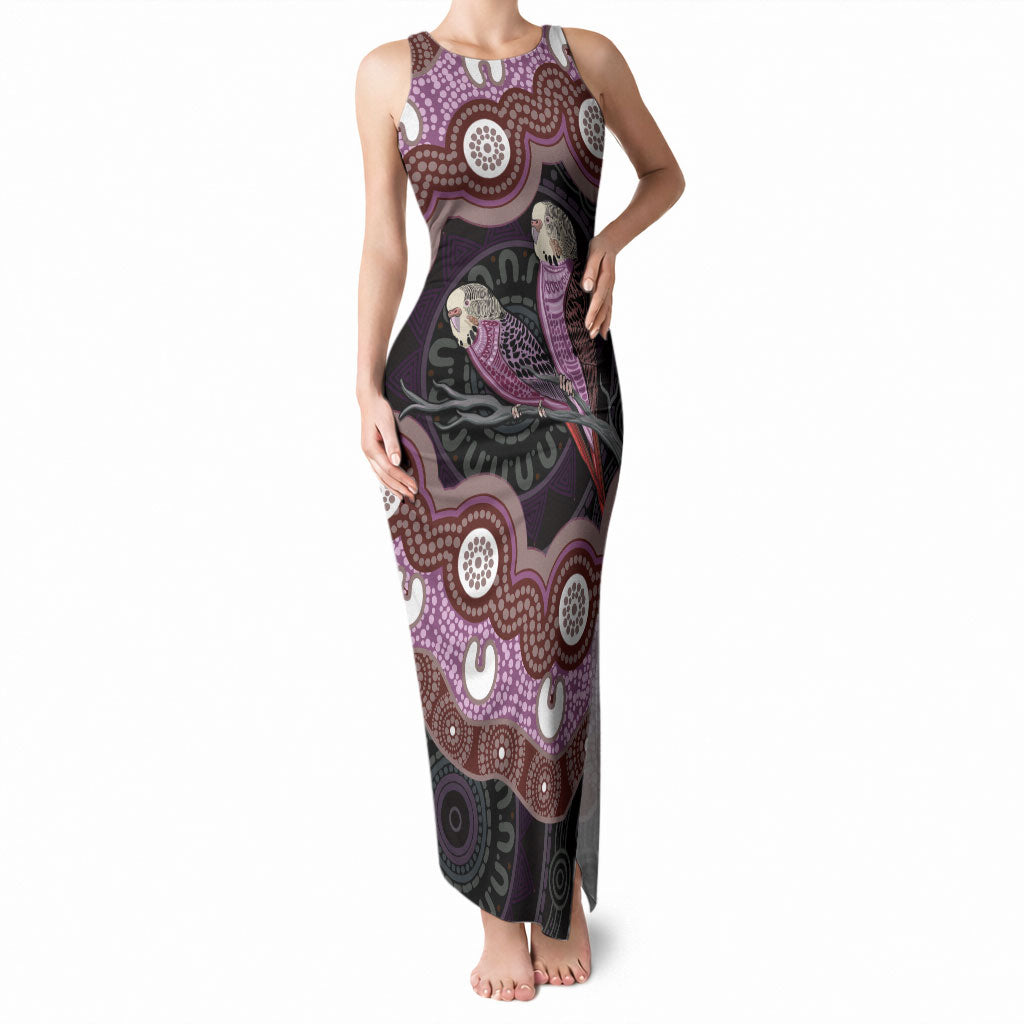 Purple Budgerigar Australia Indigenous Art Tank Maxi Dress