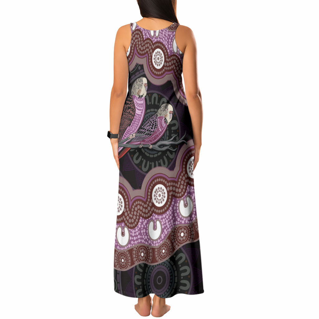 Purple Budgerigar Australia Indigenous Art Tank Maxi Dress