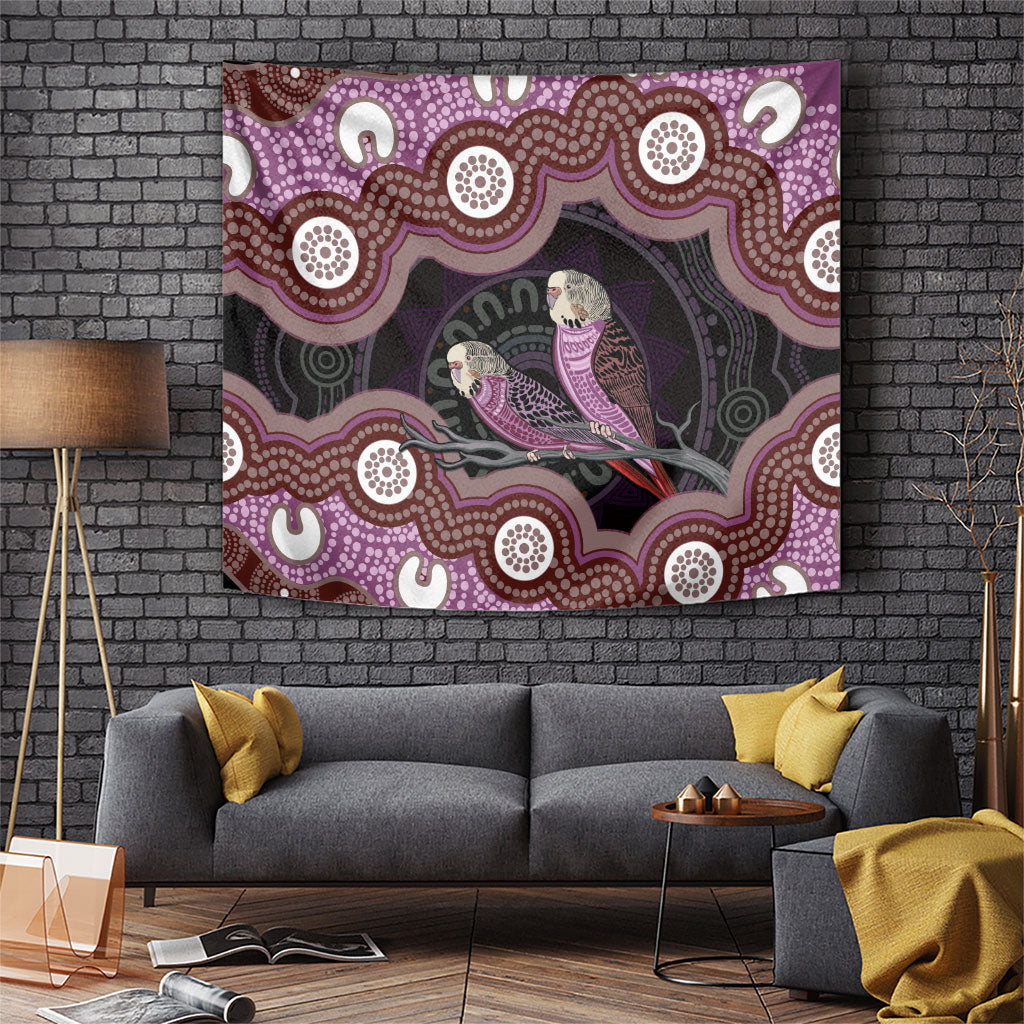 Purple Budgerigar Australia Indigenous Art Tapestry