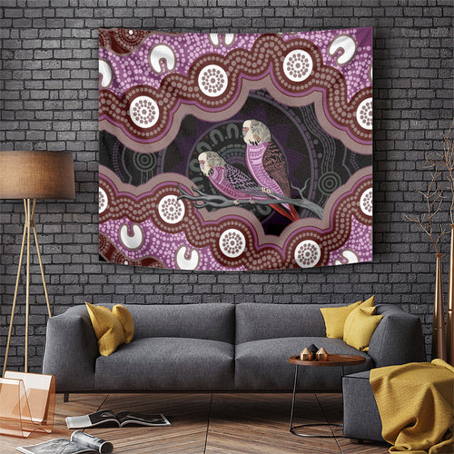Purple Budgerigar Australia Indigenous Art Tapestry