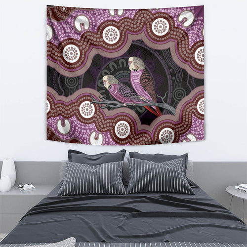 Purple Budgerigar Australia Indigenous Art Tapestry