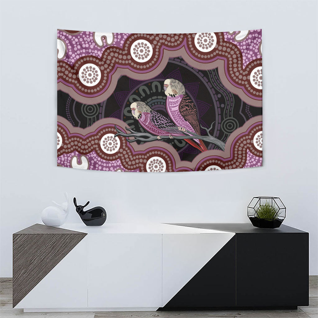 Purple Budgerigar Australia Indigenous Art Tapestry
