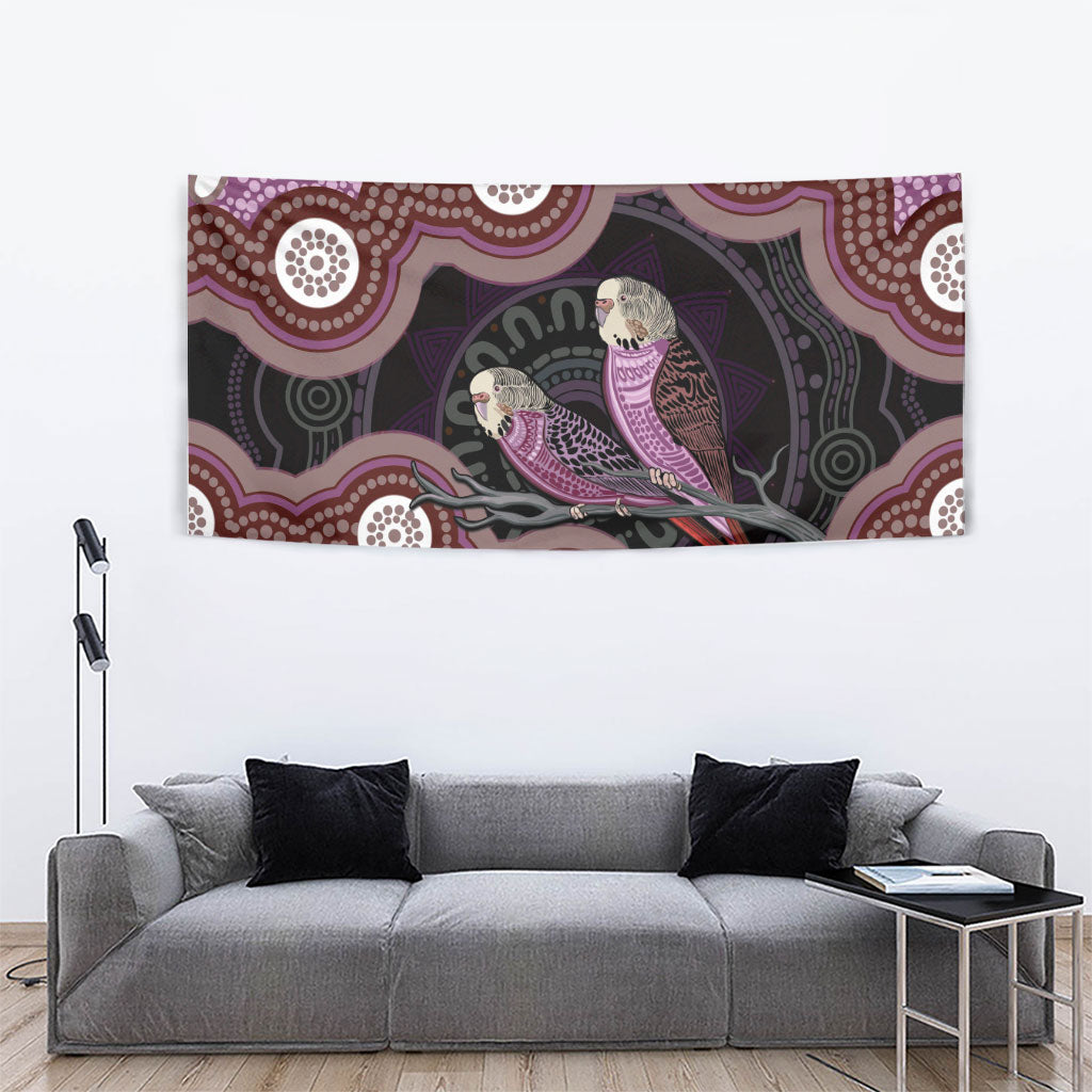 Purple Budgerigar Australia Indigenous Art Tapestry