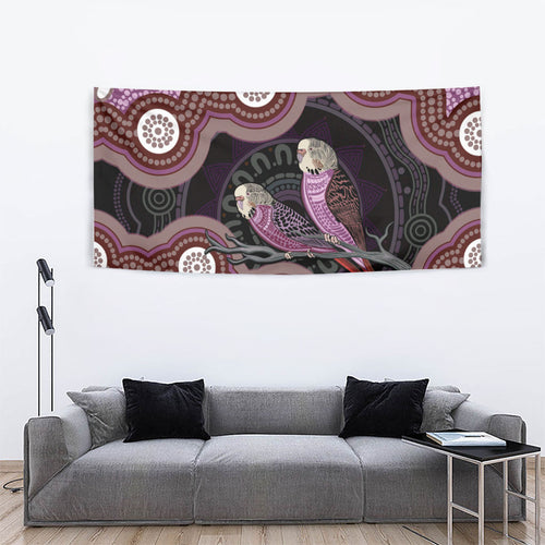 Purple Budgerigar Australia Indigenous Art Tapestry
