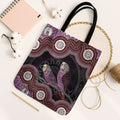 Purple Budgerigar Australia Indigenous Art Tote Bag