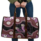 Purple Budgerigar Australia Indigenous Art Travel Bag